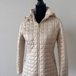 Via Spiga Cream Quilted Puffer Jacket